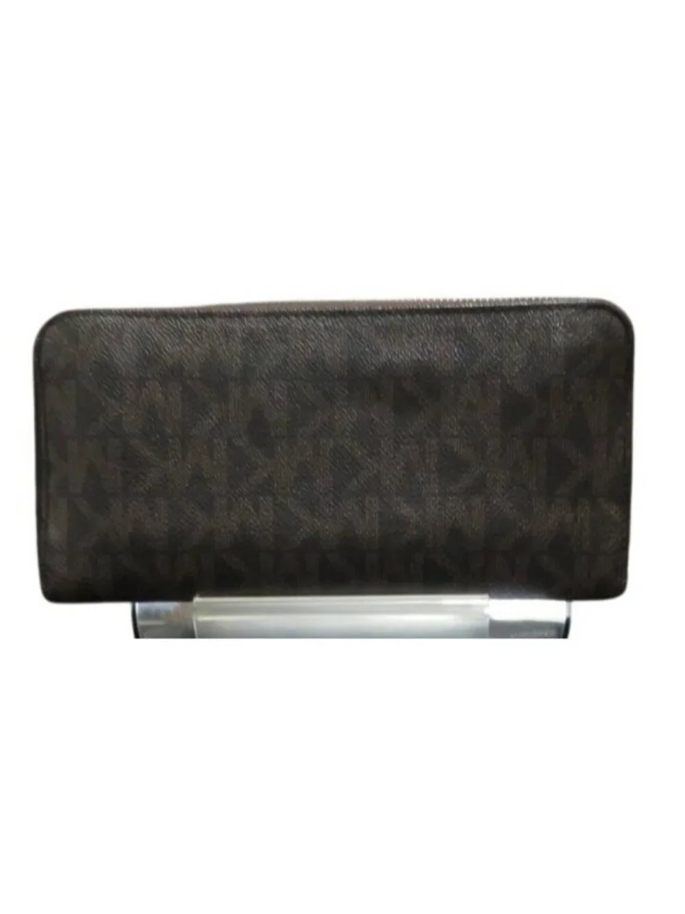 Michael Kors Large Coated Canvas MK Jet logo Zip Around Continental Long Wallet